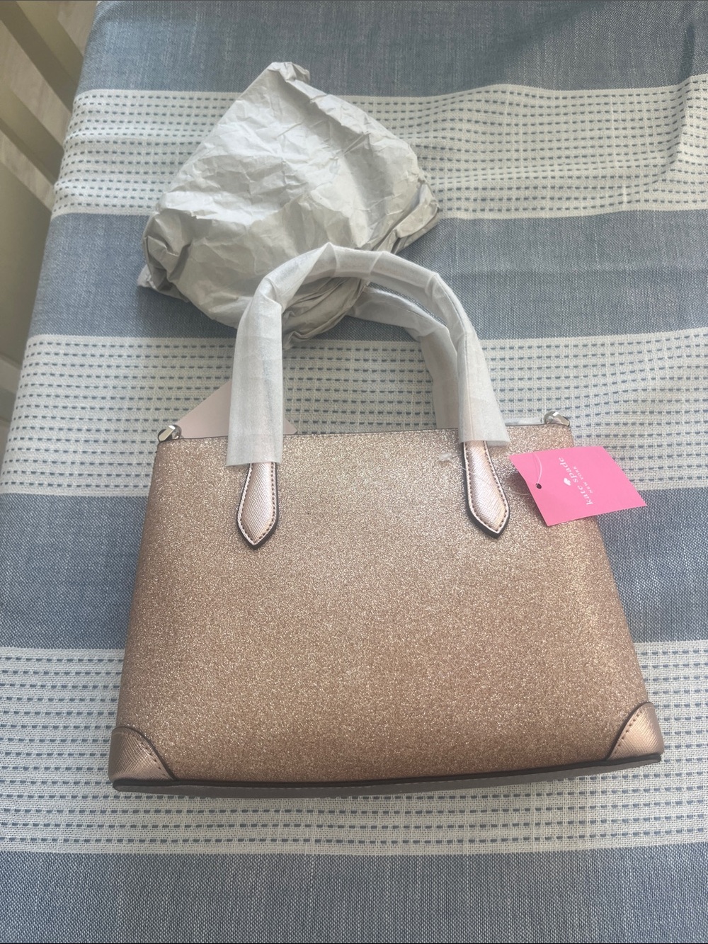 kate spade Rose Gold Glitter Satchel